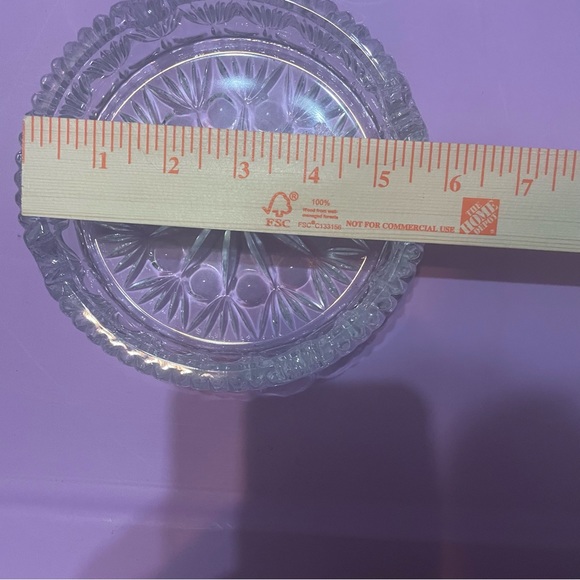 Princess house crystal round 6’ ashtray ornate 3 lite chime set ashtray only - Picture 3 of 9